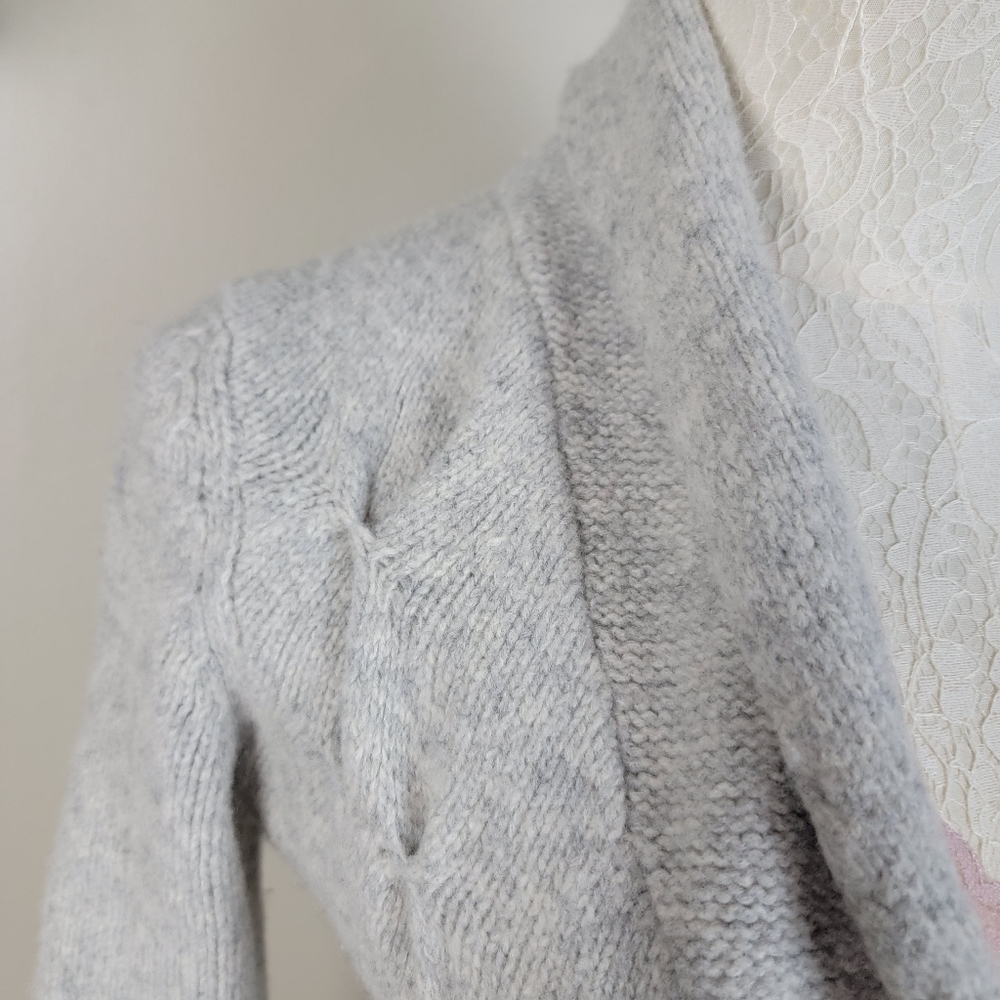 Anthropologie Leifsdottir Wool Shawl Neck Button Pin Tuck Cardigan Sweater XS - Picture 6 of 15